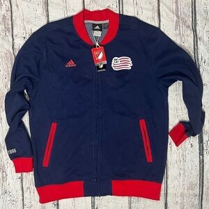 New England Revolution Adidas New Zip Up Track Jacket Soccer Futbol MLS Mens
